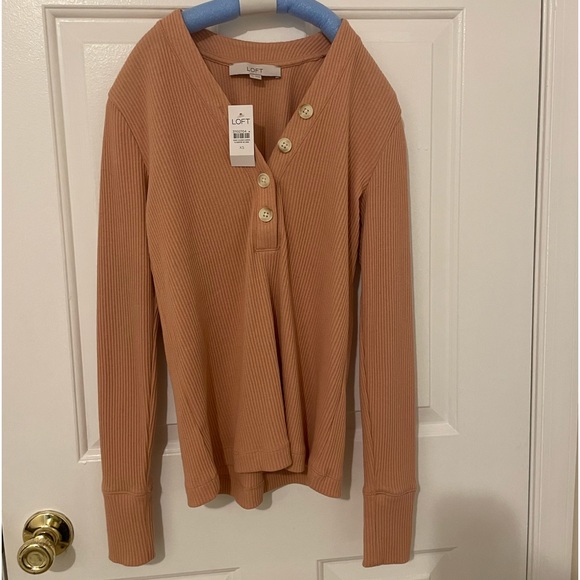 LOFT XS ribbed long sleeve shirt - Picture 1 of 2